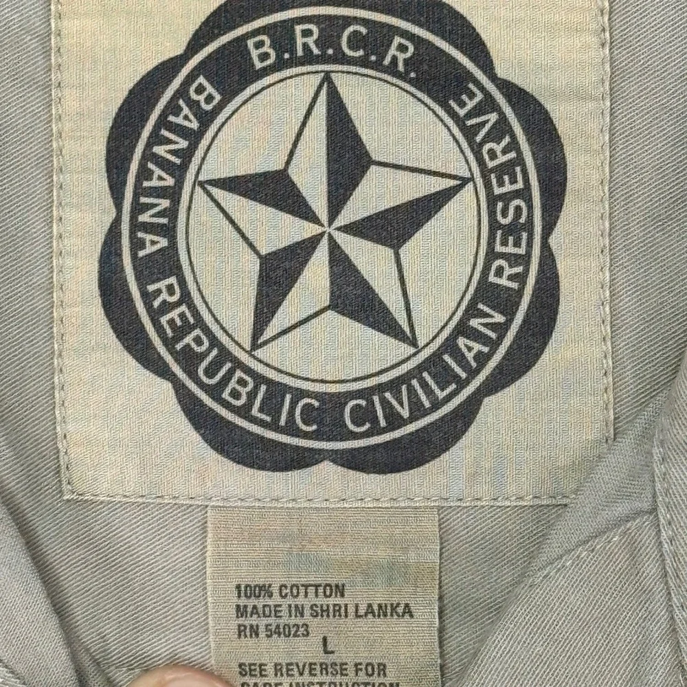 Vintage Banana Republic B.R.C.R. Civilian Reserve Khaki Safari Shirt Large